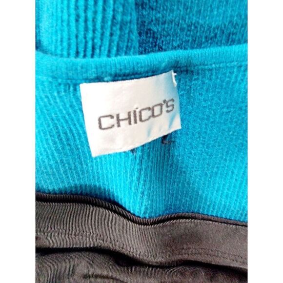 Chico's 2 Lot Of 5‎ Tops Black Blue Brown Shirts Stretch Size Large Layering - Picture 10 of 11